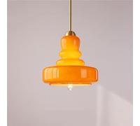 GWJKG Nordic Farmhouse Pendant Lights Orange Milk Glass Chandelier Mid Century Hanging Light with E26/E27 Base for Kitchen Island Dining Bedroom Cafe Bar Living Room