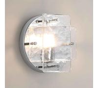 GWJKG Nordic Glacier Glass Wall Hardwired Chrome Fixture with Clear Crystal for Bedroom, Living Room, Stairway, and Doorway - Elegant Wall-Mounted Lamp