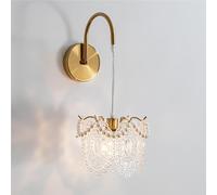 GWJKG Nordic Gold Wall Lamp Glass E14 Socket for Living Room Bedroom Hallway(Dark Color)