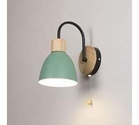 GWJKG Nordic Iron and Wood Wall Lamp with Pull Chain for Bedroom, Living Room