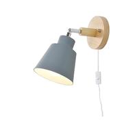 GWJKG Nordic Minimalist Rotation Lamp, Wood Metal in Sconces W/Wall Mounted Fixture for Kids Bedroom Bedside Reading Living Room Corridor Hotel(G)