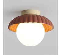 GWJKG Nordic Semi-Flush Mount Ceiling Light Small Glass Shade Hallway Fixture, G9 Socket Round Resin for Entryway & Corridor (Orange)
