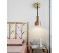 GWJKG Nordic Style Adjustable Wall Light Metal Pendant Lamp for Bedroom Bedside, Indoor, Cool 5W (Pink & Warm White)