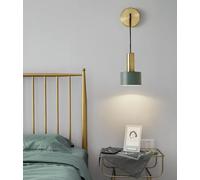 GWJKG Nordic Style Wall Light Adjustable Metal Pendant Lamp for Bedroom, Bedside, Indoor Use Cool 5W (Green & Warm White)