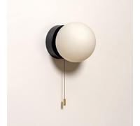 GWJKG Nordic with Pull Chain M Wall Light - White Glass Shade for Living Room and Bedroom