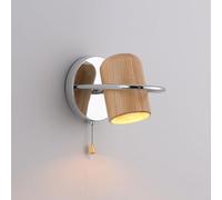 GWJKG Nordic Wood with Pull Cord, Hardwired Reading Light, Stylish Wall Lamp for Bedroom, Living Room, Office Décor, Space-Saving