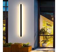 GWJKG Outdoor Wall IP67 Waterproof Black Metal Fixture for Patio, Porch, Garden, Villa, Balcony, Garage - 30CM Warm Light Exterior