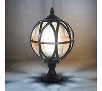 GWJKG Outdoor Waterproof Globe Pillar Light Villa Garden Electricity Column Lamp with Park Wall Round Lantern for Courtyard