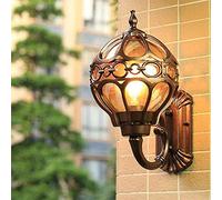 GWJKG Outdoor Waterproof Wall Lantern Retro Rustic Aluminium Garden Light for Porch, Balcony, Patio Garage - Decorative Gold Lamp (Small Size)