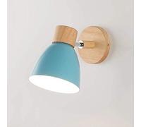 GWJKG Pendant Lighting Ceiling, European Metal Lamp E27 Wooden Base Light Kids Bedroom Decoration Wall Adjustable Indoor Iron Fixture Compatible with Bedsid