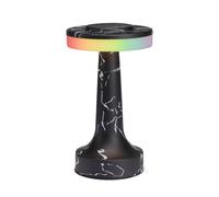 GWJKG Portable Table with Touch Sensor, 3 Brightness Levels, Rechargeable Battery, Kids Night Light, Bedside Lamp Suitable for Living Room, Dormitory, Office,(X-RGB-Black Marble)