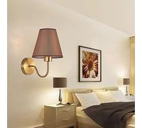 GWJKG Retro Gold Wall Lamp for Bedroom, Living Room, Hall, Bathroom Stylish Indoor Fixture with Lampshade (Not Included) - Coffee Color