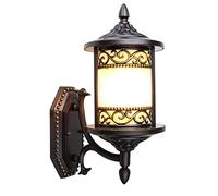 GWJKG Retro Outdoor Waterproof Outside Mounted Light, Anti-Rust Exterior Wall Lamp with Glass for Doorway, E27 Lighting