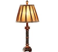 GWJKG Retro Resin Bedside with Fabric Shade Traditional Desk Light Nightstand Lamp Table Lamps for Living Room