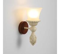 GWJKG Retro Sconces - Indoor Decor Light with Resin Shade, Solid Wood Bedroom Living Room Fixture, Socket, Vintage Wall Mount Lamps for Hallway and Bedside