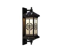 GWJKG Solar Lanterns Outdoor Lights IP65 Waterproof Decorative Wall Lamps for Porch, Patio and Hallway Three-Color Changing Light Fixtures