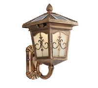 GWJKG Solar Victorian Garden Lamp - Elegant Outdoor Illumination with IP65 Waterproof & Dual-Color Adjustable Lighting - Black S Size