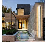 GWJKG Solar Wall Lights with Remote Control Super Bright, Waterproof Outdoor Security Lamps for Garden & Garage, Minimalist (60CM, Warm Light)