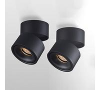 GWJKG Spotlights Indoor Adjustable Accent Lamp Mounted Ceiling Spot Lights Aluminum Downlights for Living Room Kitchen Black Wall Swivel Lamps (3000K)