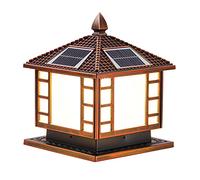 GWJKG Square Acrylic Post Lights with Remote Control - Outdoor Solar Decorative Lamp