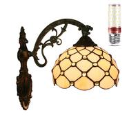 GWJKG Stained Glass Mounted Light, Indoor Fixture Living Room, Bedroom, Kitchen, Corridor Hallway - Elegant Golden Wall Lamp for Home Decor