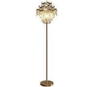 GWJKG Standing Corner Gold K9 Crystal Metal Tall Pole Lamp with Sturdy Base Decor Floor Lamps for Living Room
