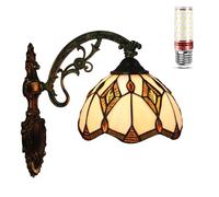 GWJKG Style Vintage Sconces 8in Wall Lights for Living Room, Bedroom, Hallway, Stairs, Bathroom - Elegant Baroque Indoor Fixture