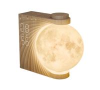 GWJKG Sunrise Wake-up Light White Noise Sound Machine, Moonlight Dual Alarm Clock for Deep Sleepers(Wood Grain)