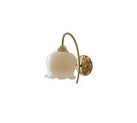 GWJKG Vintage Cream Rose Wall Lamp, Luxe Bedroom, Bedside Table, Home Decor, Porch, Copper Applique