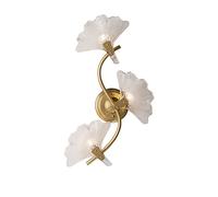 GWJKG & Vintage Ginkgo Leaf Wall Light for Bedroom and Living Room - Iron Body with Glass Shade