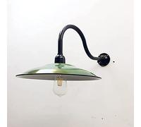 GWJKG Vintage Green Enamel Wall Lamp Outdoor Rainproof for Bedroom, Library, Pathway, Yard Terrace - Classic Decor, Indoor/Outdoor Use, Retro Style
