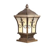 GWJKG Vintage Outdoor Pillar Lamp Aluminum Waterproof Garden Column Light for Gates, Fences & Patios (Socket, Not Included)