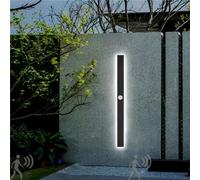 GWJKG Wall with Motion Sensor Outdoor/Indoor Black Garden Lamp for Front Door, Balcony, Living Room, Bathroom, Bedroom - 30CM White Light Fixture