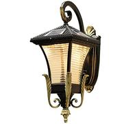 GWJKG Waterproof Solar Retro Sconces for Garage Front Door Home - Outdoor Wall Light with Frosted Shade, Socket, IP65 Waterproof & Easy Installation