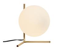 GWJKG White Glass Lamp with Metal Base, Study, Bedroom and Bedside Table Suitable for Living Room, Dormitory, Office,(Gold)
