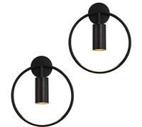GWJKG Wireless Dimmable Powered Sconces Set of 2 Farmhouse Style Lights for Bedroom Portable Battery Operated Wall Lamp with Adjustable Brightness Black Color