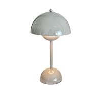 GWJKG Wireless Touch Mushroom Table Lamp, Dimmable, Rechargeable, Bedroom Nightstand Bedside Suitable for Living Room, Dormitory, Office,(Cream Grey)