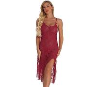GWJKG Women Lingerie Plus Size Lingerie Lingerie Mesh Lace Rose Sling Dress Pajamas