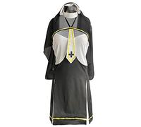 GWJKG Women Lingerie Uniform Ladies Lingerie Cross Collar Tassel Black and White Nun Lingerie Suit