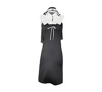 GWJKG Women Lingerie Uniform Ladies Lingerie Cross Collar Tassel Black and White Nun Lingerie Suit