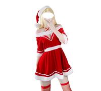 GWJKG Women Santa Costume Lingerie Christmas Princess Dress One-Piece Pesh Dress Suit