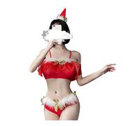GWJKG Women Santa Costume Lingerie Christmas Princess Dress One-Piece Pesh Dress Suit