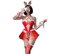 GWJKG Women Santa Costume Lingerie Christmas Princess Dress One-Piece Pesh Dress Suit