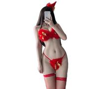 GWJKG Women Santa Costume Lingerie Christmas Princess Dress One-Piece Pesh Dress Suit