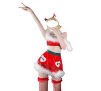 GWJKG Women Santa Costume Lingerie Christmas Princess Dress One-Piece Pesh Dress Suit