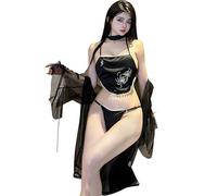 GWJKG Women's Anime Lingerie Classical Embroidered Hanfu Asian Roleplay Suit Cheongsam Dress Costumes