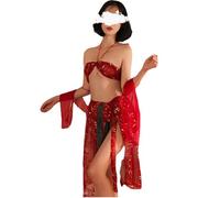 GWJKG Women's Anime Lingerie Classical Embroidered Hanfu Asian Roleplay Suit Cheongsam Dress Costumes