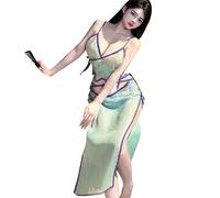 GWJKG Women's Anime Lingerie Classical Embroidered Hanfu Asian Roleplay Suit Cheongsam Dress Costumes