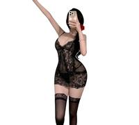 GWJKG Women's Anime Lingerie Deep V Perspective Purple Nightgown Dress Club Bodycon Dresses