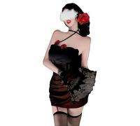 GWJKG Women's Anime Lingerie Deep V Perspective Purple Nightgown Dress Club Bodycon Dresses